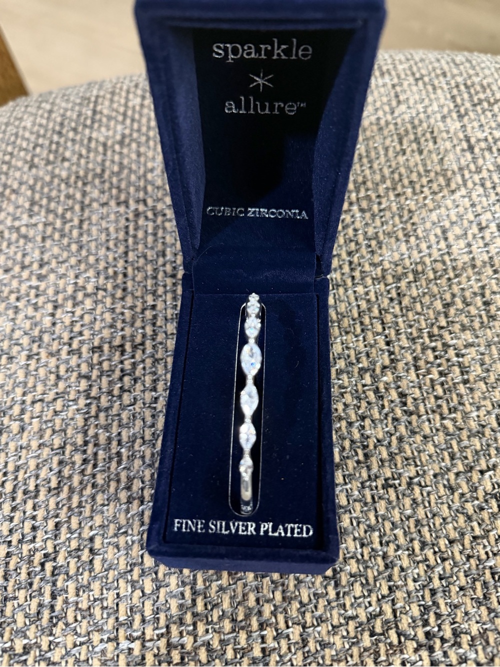 Sparkle Allure Silver-Plated White Cubic Zirconia Ring